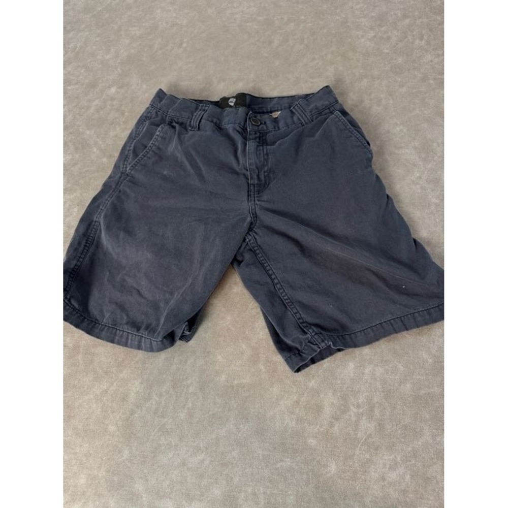 Timberland Mens Flat Front Bermuda Shorts Slash Pockets Faded Blue Cotton‎ 30